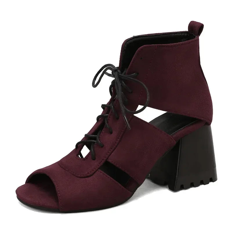 Marlowe Denim Gladiator Heels