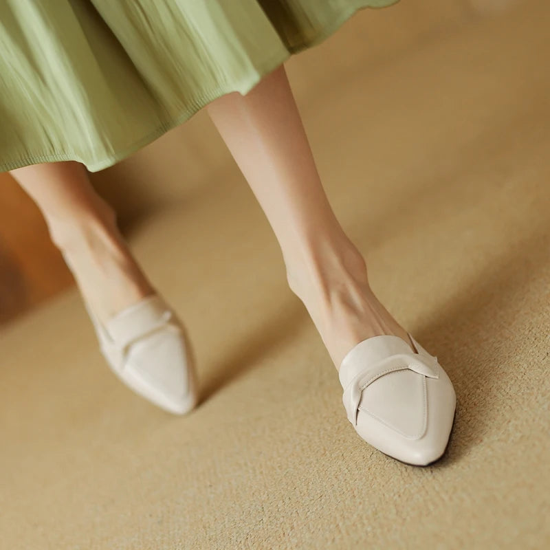 Elara Genuine Leather Flats