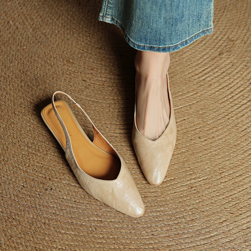 Serena Genuine Leather Slingbacks