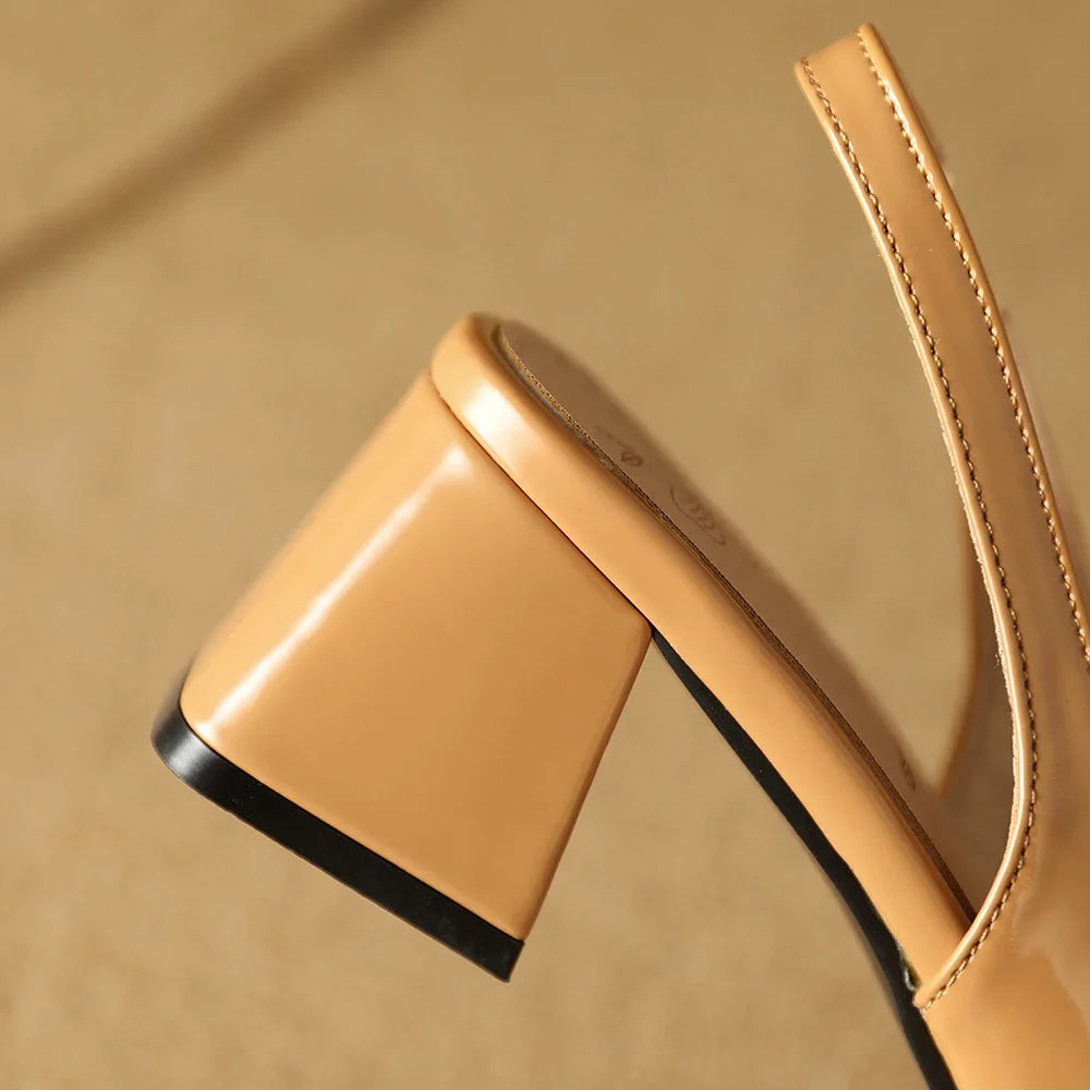 Roma Leather Block Heels