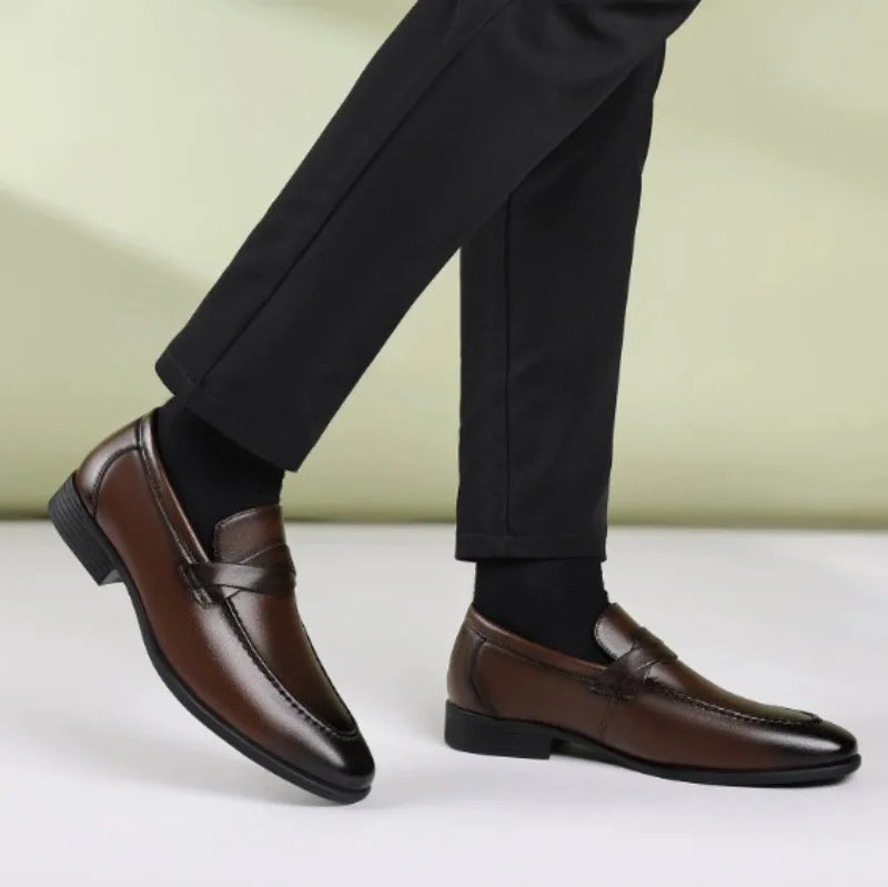 Hudson Leather Pointed Toe Loafer