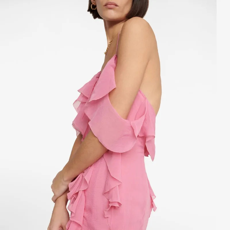 Rose Ruffle Camisole Dress