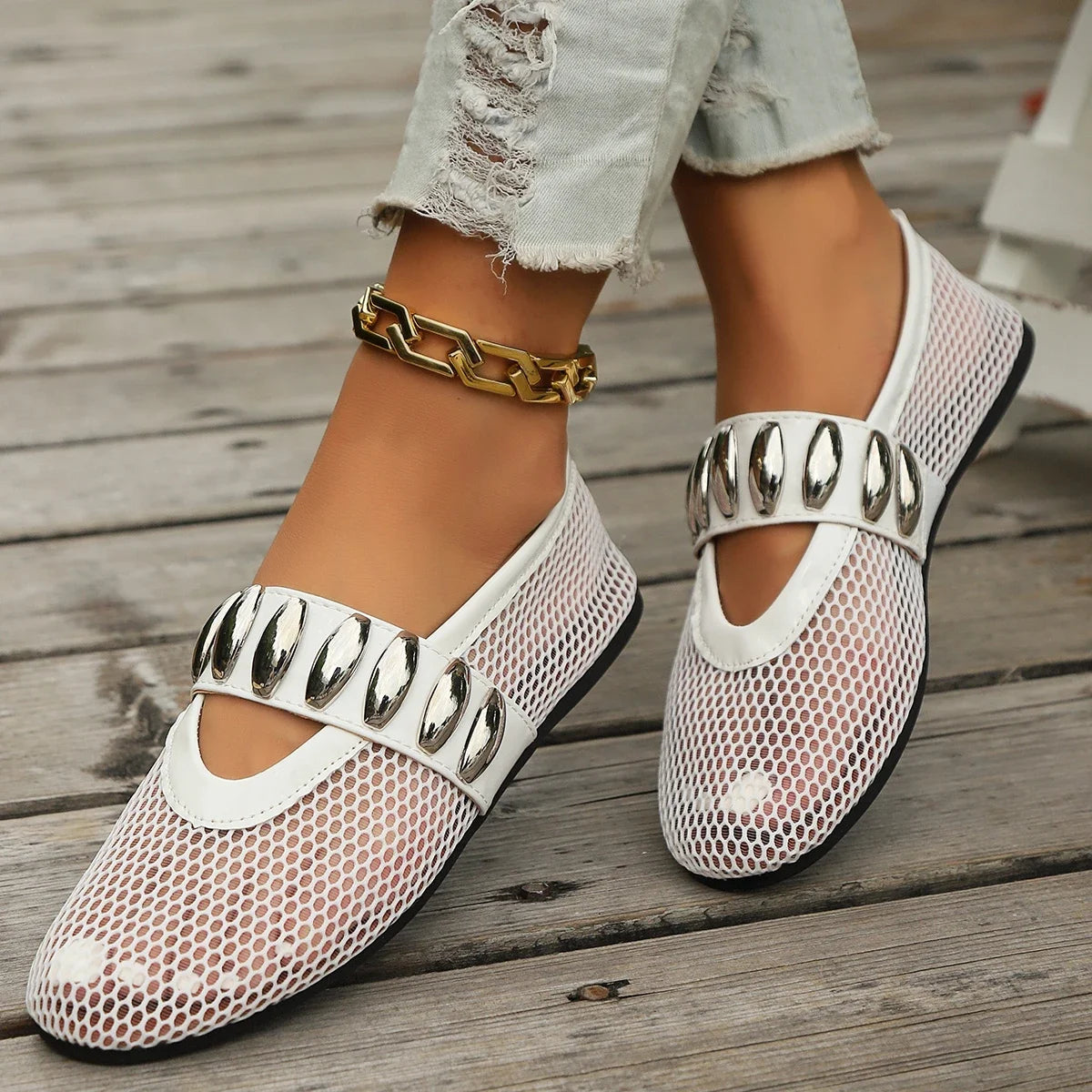 Summer Fashion Leisure Women Flats Buckle Strap Ballerinas Woman Female Shoes Round Toe Modis Casual Sneaker Ballet Dress Cute