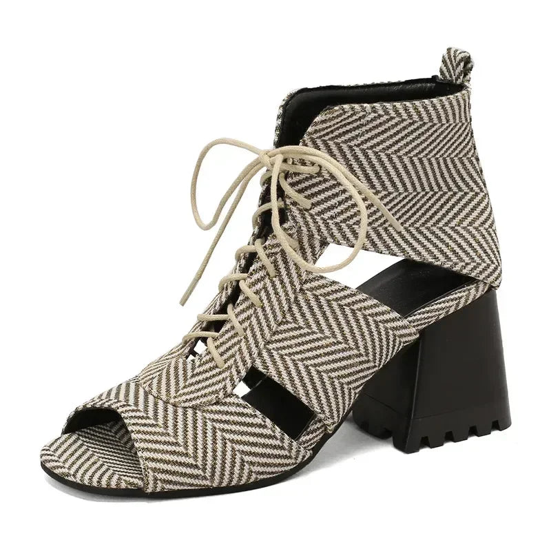 Marlowe Denim Gladiator Heels