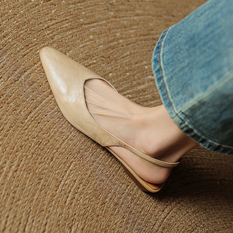 Serena Genuine Leather Slingbacks