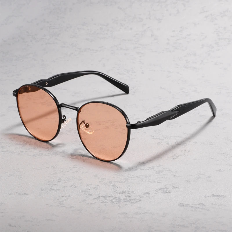 HAVANA ROUND FRAME SUNGLASSES