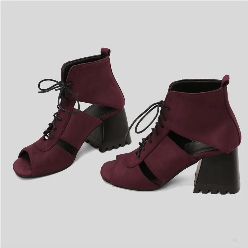 Marlowe Denim Gladiator Heels