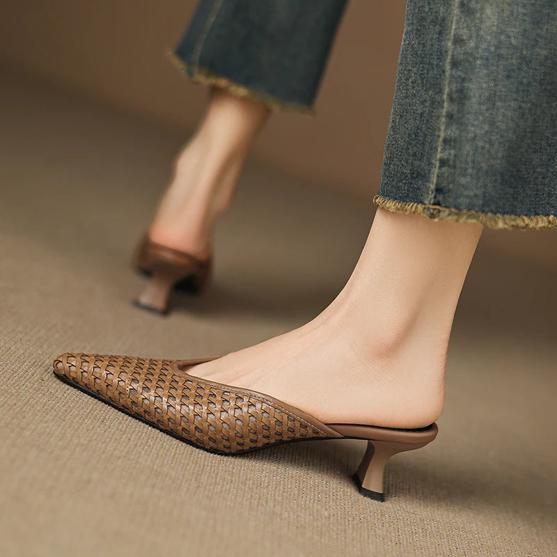 Sabrina Genuine Leather Mules