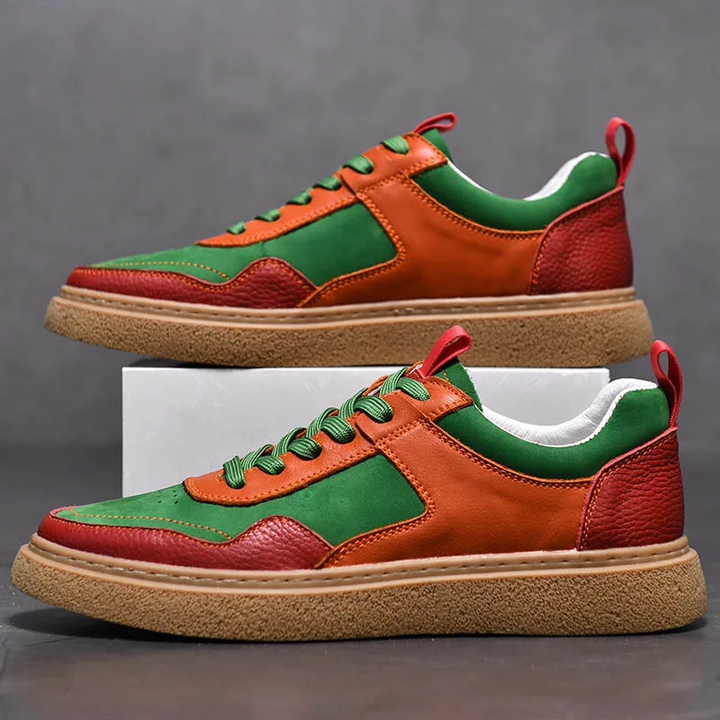 STARBURST GENUINE LEATHER SNEAKERS