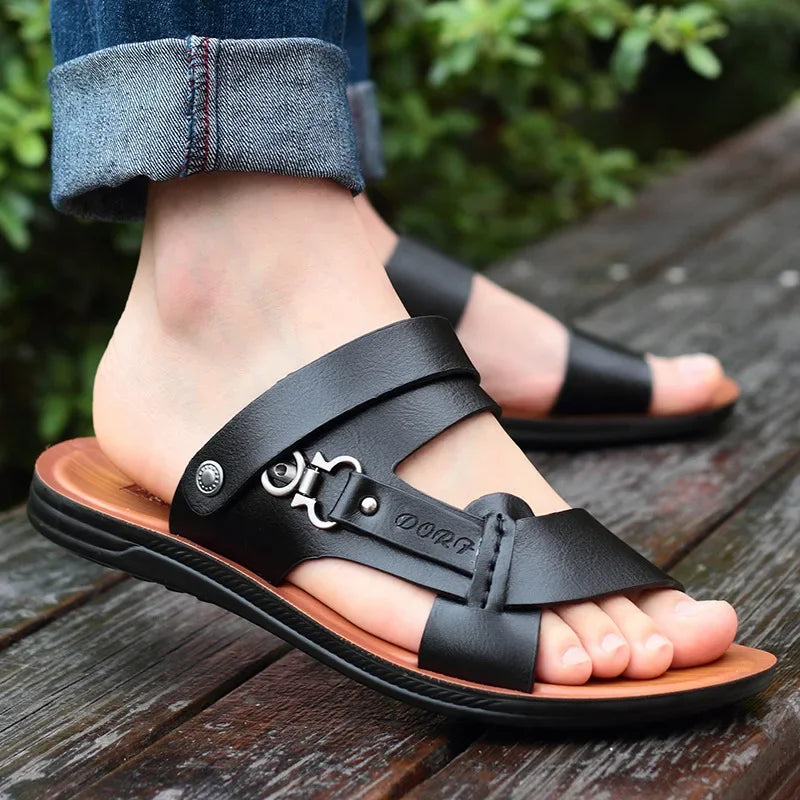 Meridian Genuine Leather Slip-On Fisherman Sandals