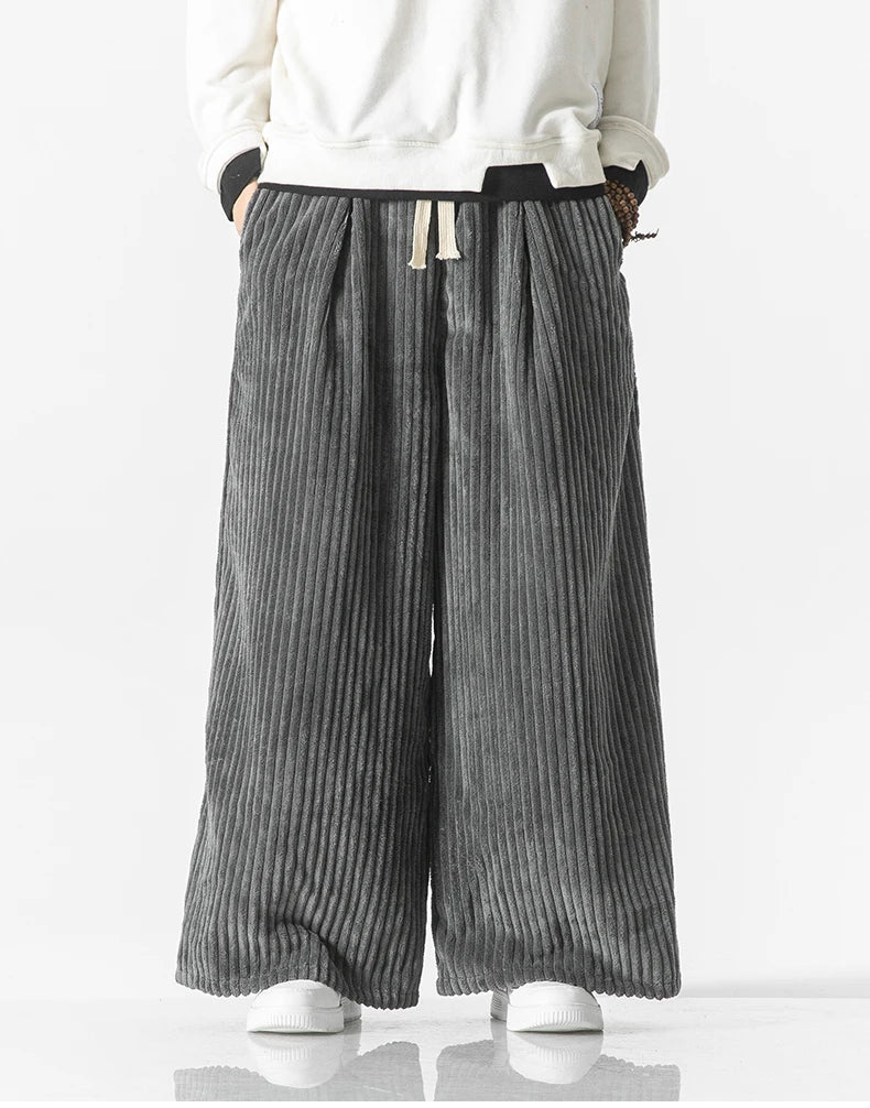 WIDE-LEG CORDUROY SWEATPANTS