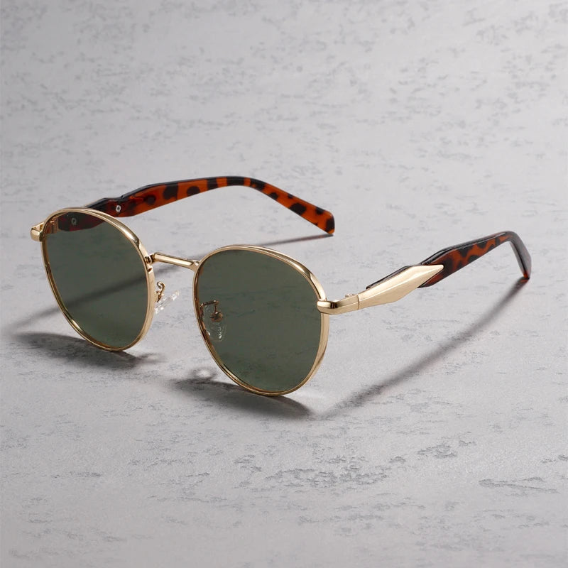 HAVANA ROUND FRAME SUNGLASSES