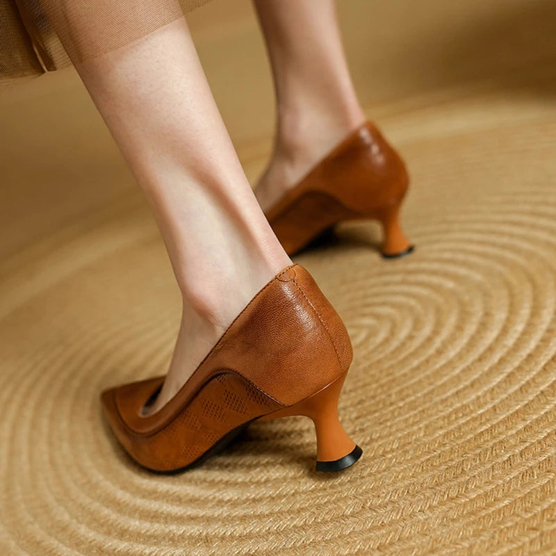 Amalia Genuine Leather Heels