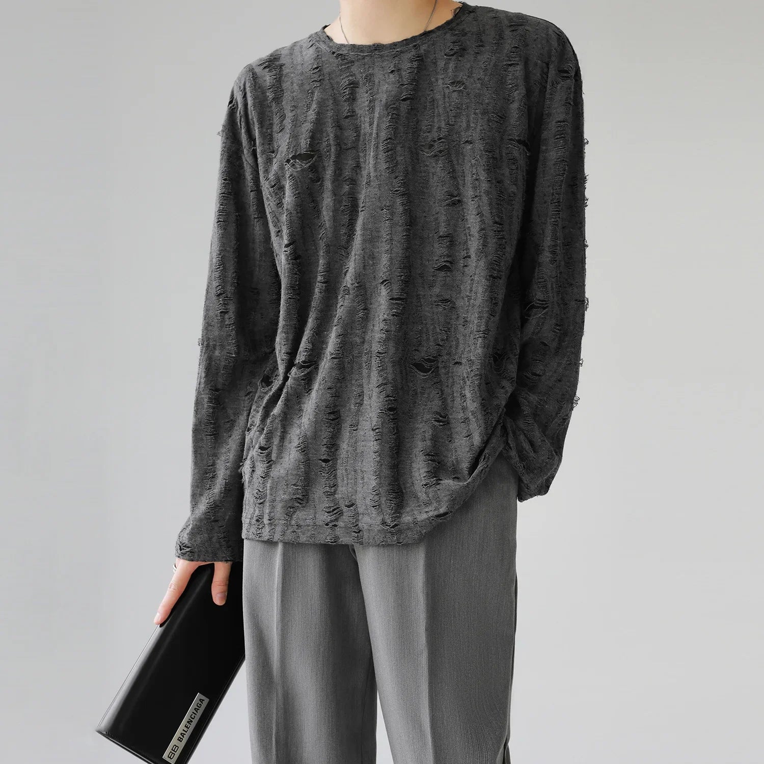 Veil Distressed Long Sleeve Shirt