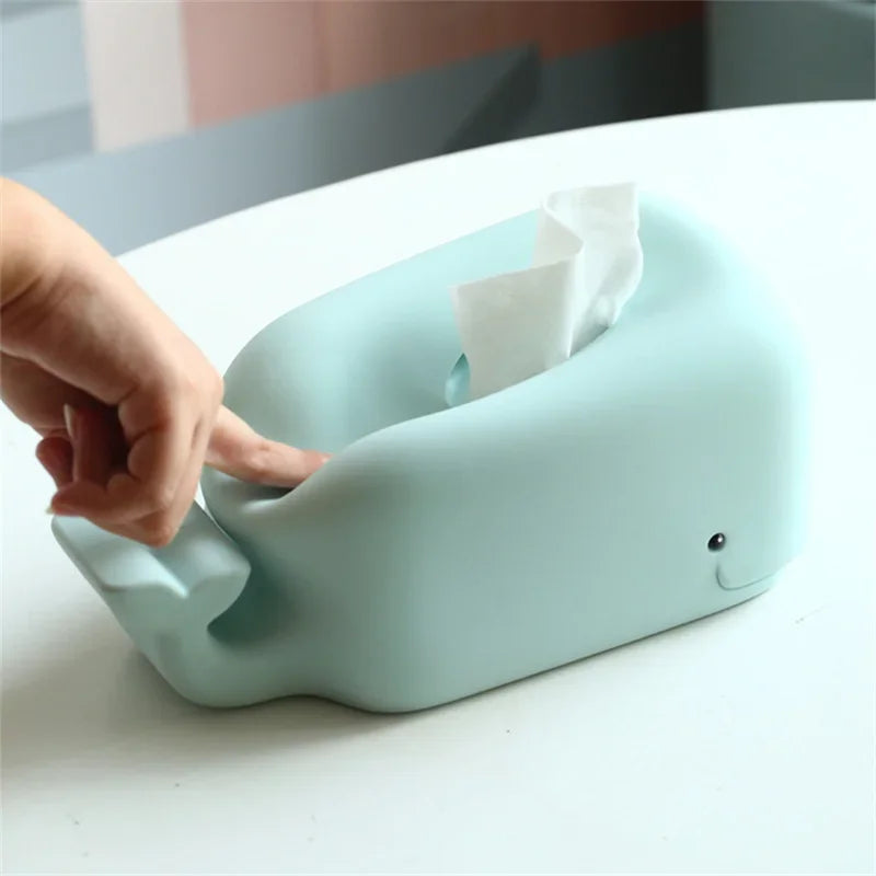 WHALE TAIL TISSUE BOX COVER