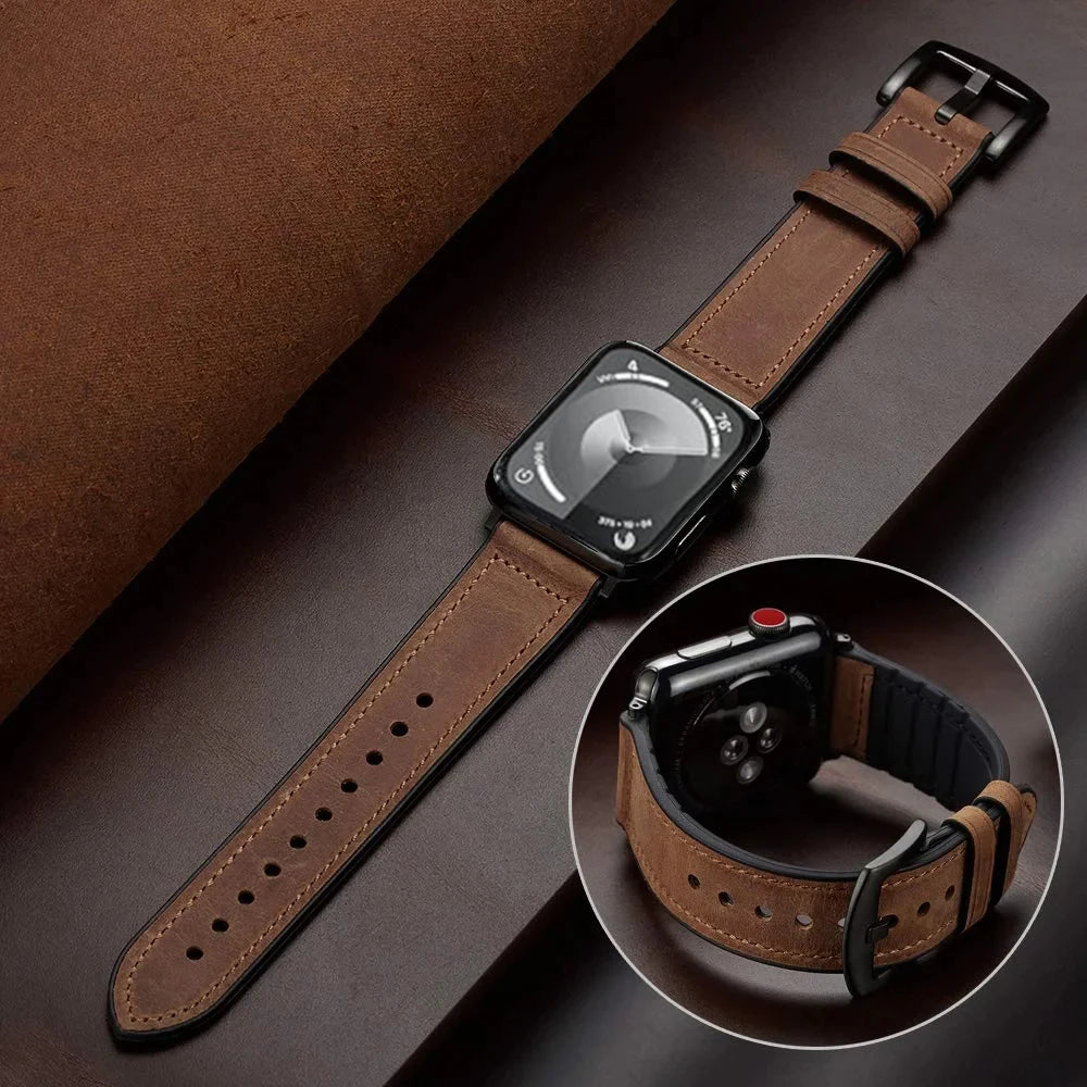 WOODSTONE GENUINE LEATHER IWATCH BAND