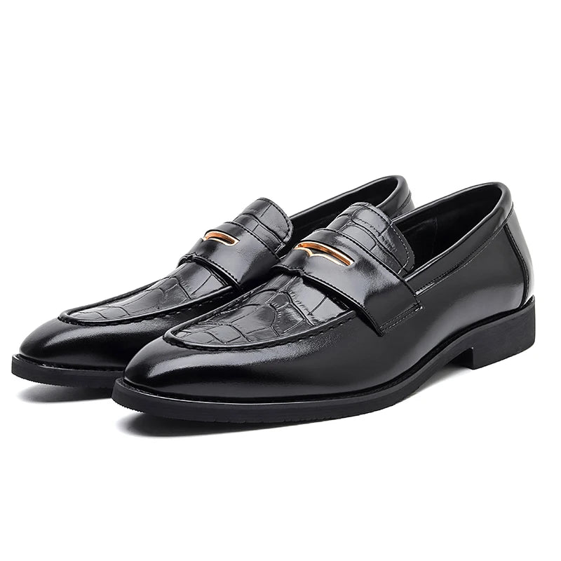 Dante Genuine Leather Crocodile Loafers