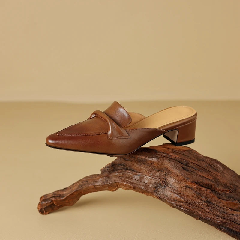 Elara Genuine Leather Flats