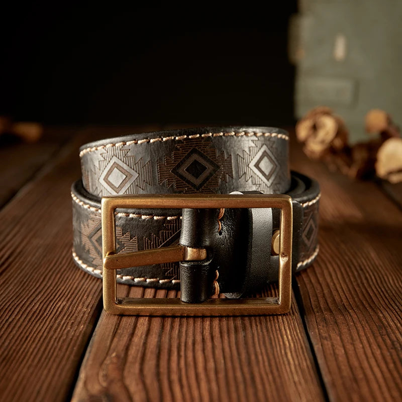 SANTA FE COWHIDE LEATHER BELT