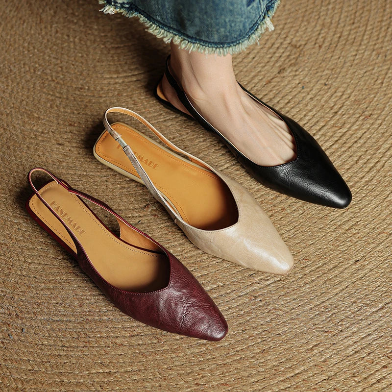 Serena Genuine Leather Slingbacks