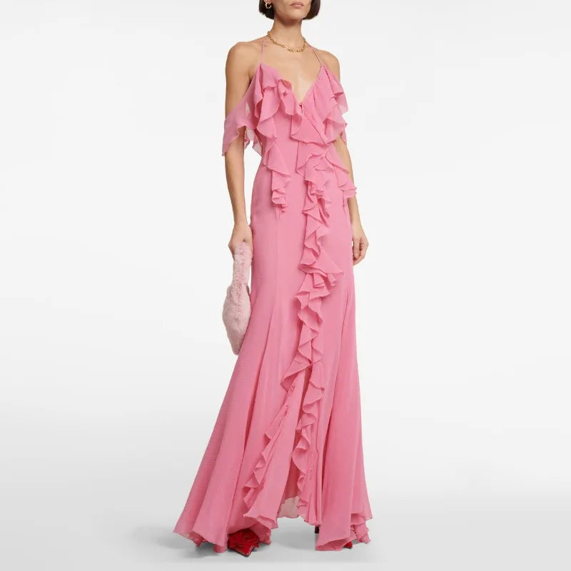 Rose Ruffle Camisole Dress