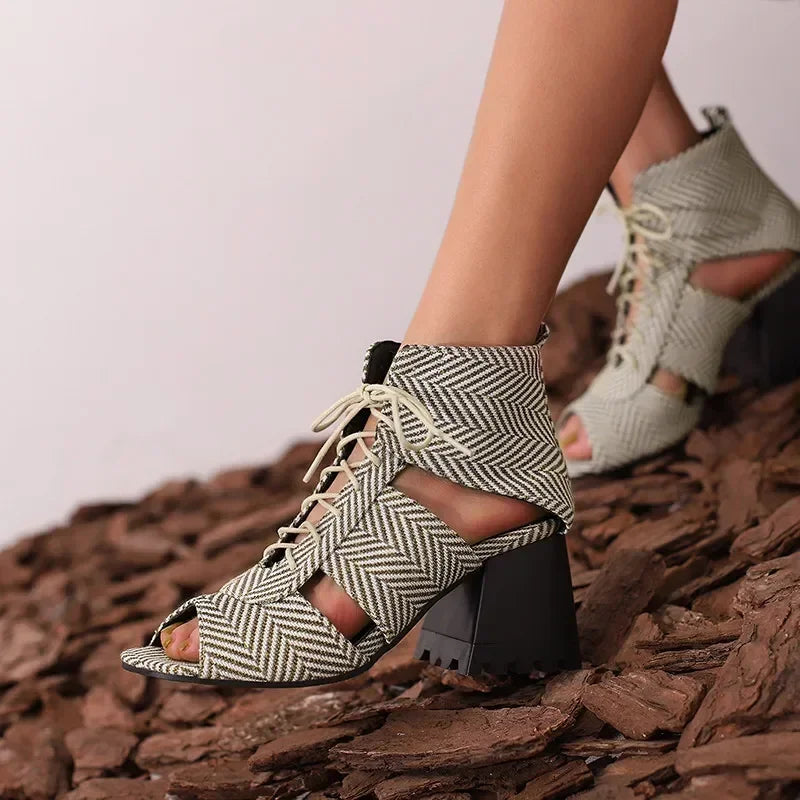 Marlowe Denim Gladiator Heels
