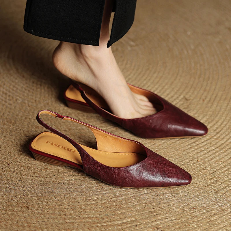 Serena Genuine Leather Slingbacks