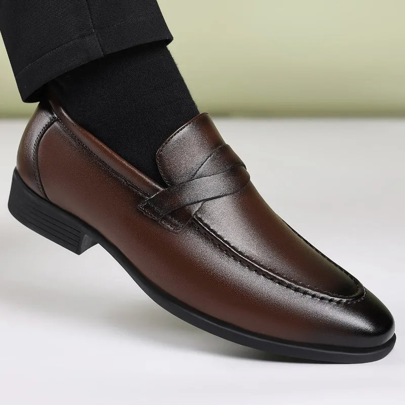 Hudson Leather Pointed Toe Loafer
