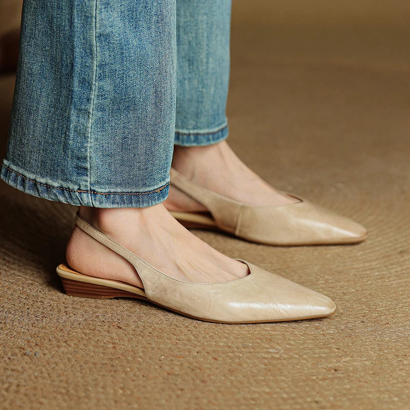 Serena Genuine Leather Slingbacks