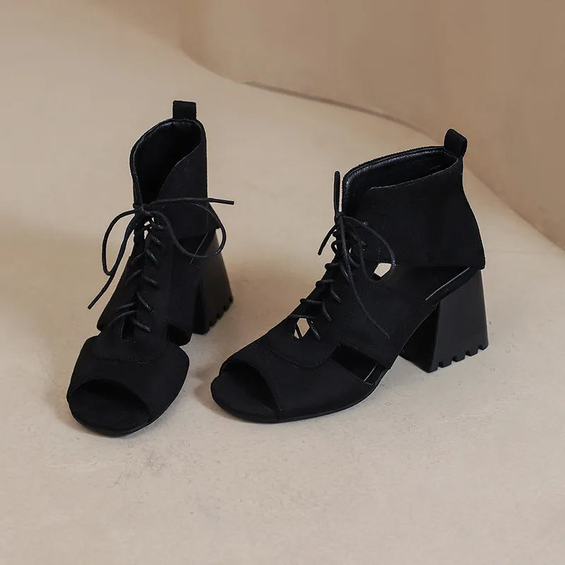 Marlowe Denim Gladiator Heels