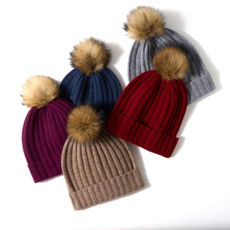 CASHMERE POM ICON BEANIE