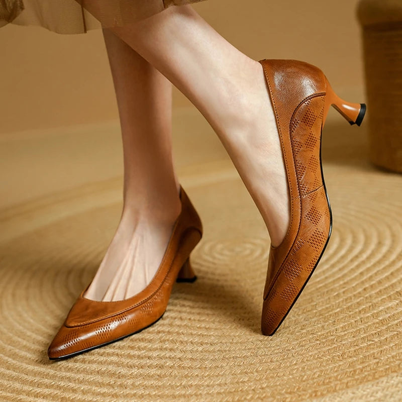 Amalia Genuine Leather Heels