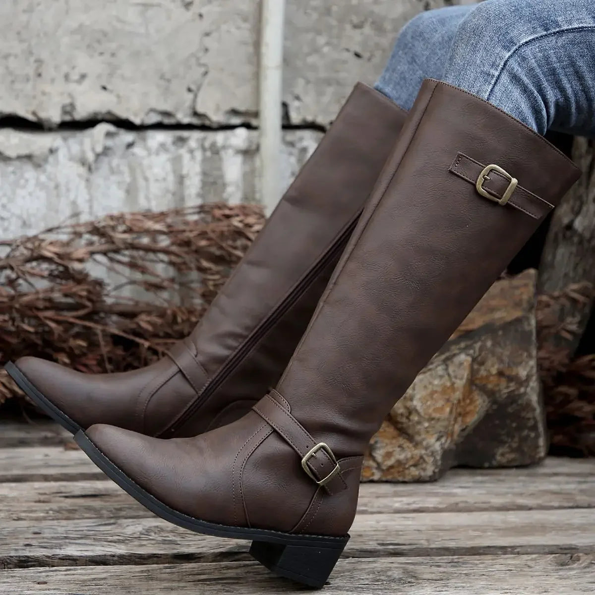 Brielle Leather Riding Boots