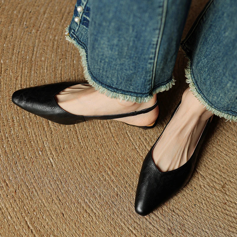 Serena Genuine Leather Slingbacks