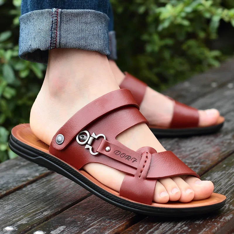 Meridian Genuine Leather Slip-On Fisherman Sandals
