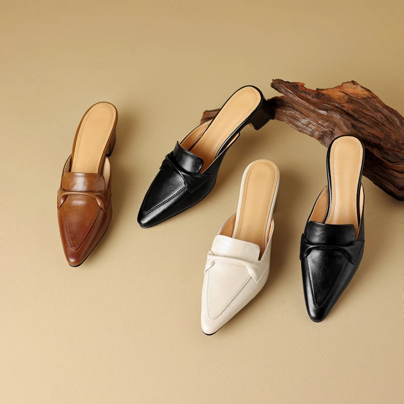 Elara Genuine Leather Flats