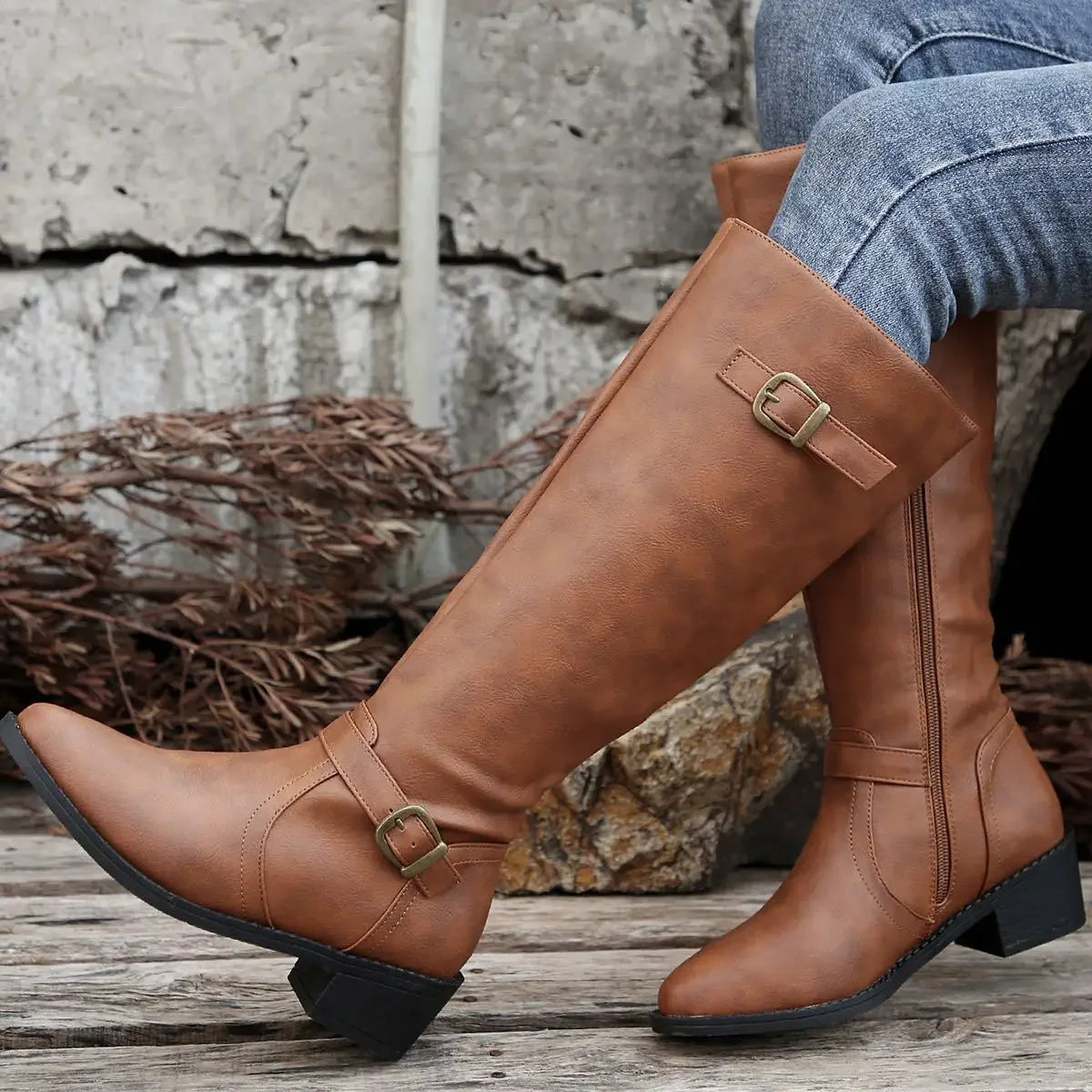 Brielle Leather Riding Boots