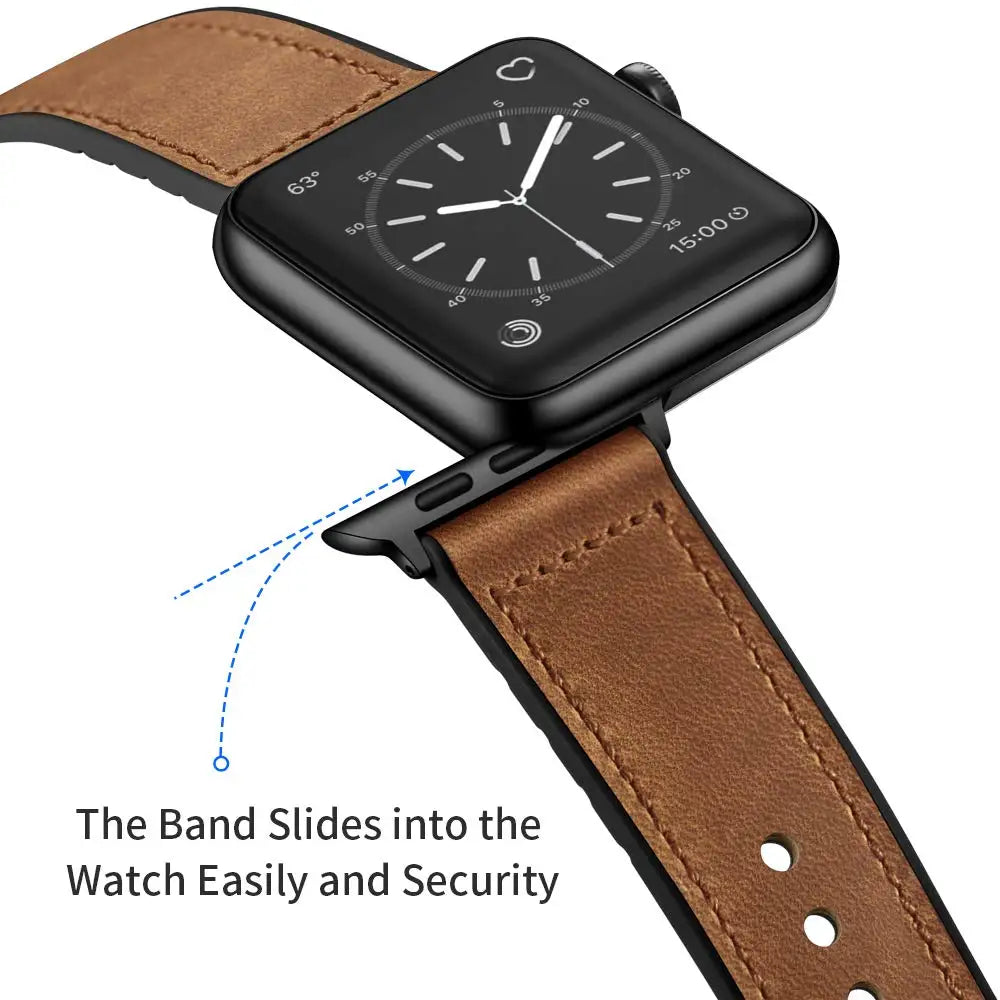 WOODSTONE GENUINE LEATHER IWATCH BAND