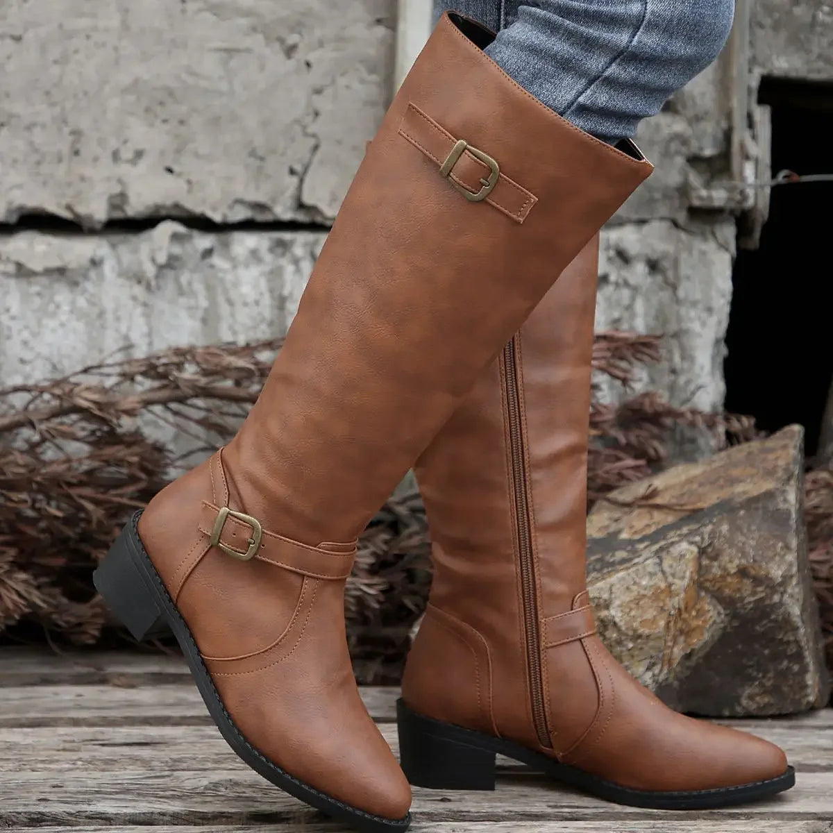 Brielle Leather Riding Boots