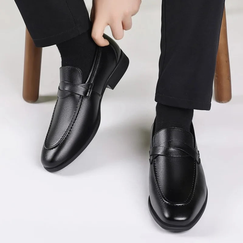 Hudson Leather Pointed Toe Loafer