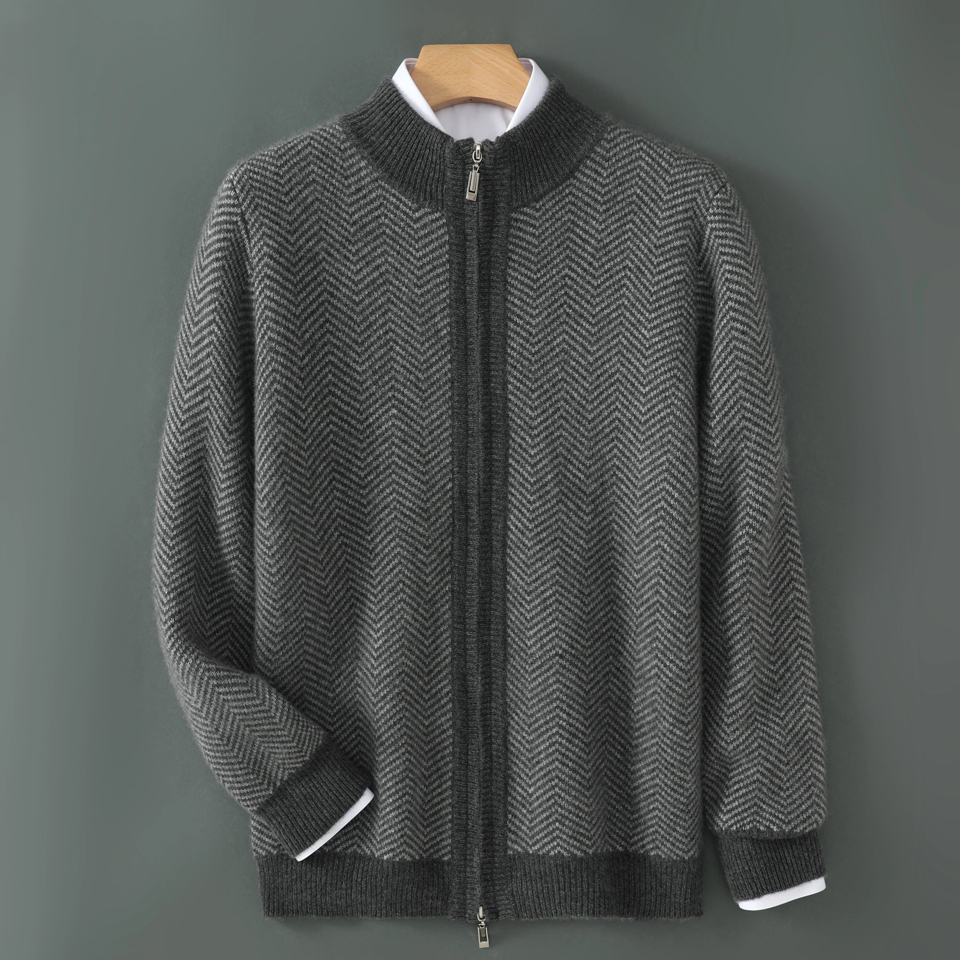 KENJI CASHMERE ZIP CARDIGAN