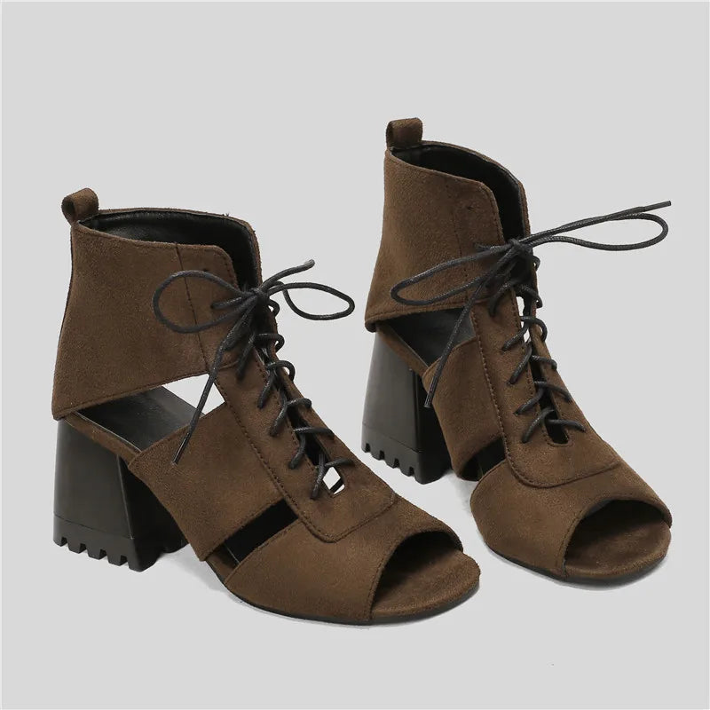 Marlowe Denim Gladiator Heels