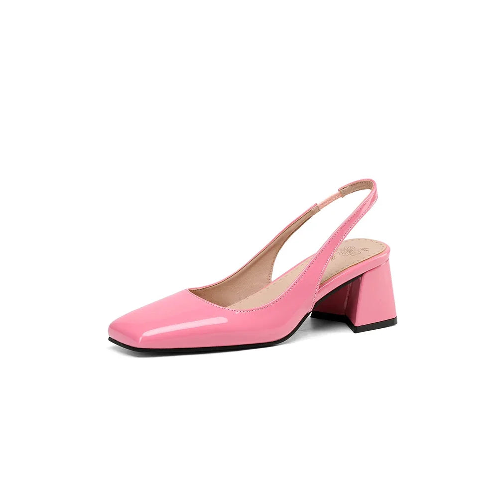 Roma Leather Block Heels