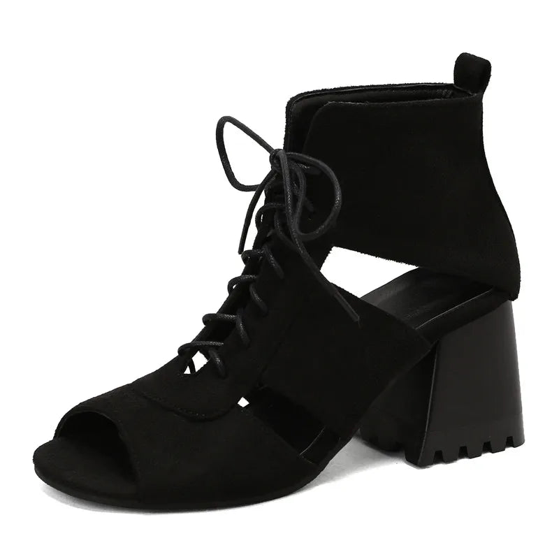 Marlowe Denim Gladiator Heels