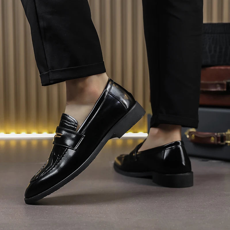 Dante Genuine Leather Crocodile Loafers