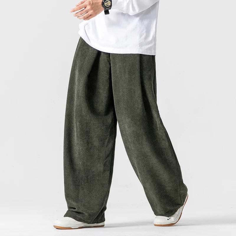 FUJI WIDE-LEG CORDUROY SWEATPANTS