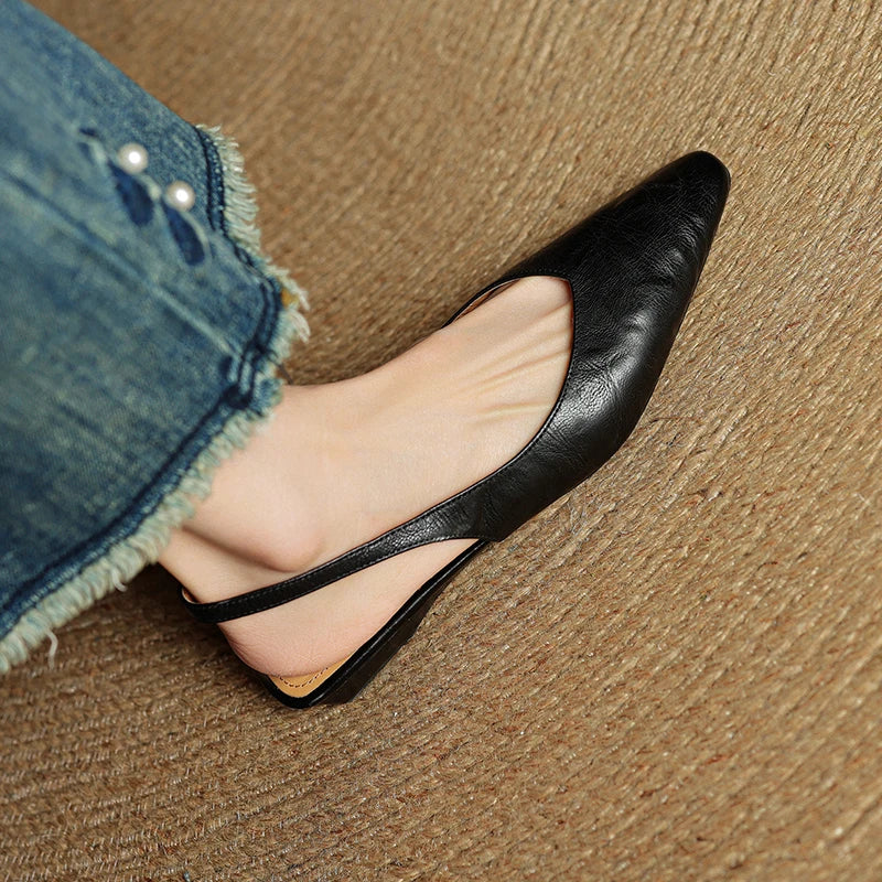 Serena Genuine Leather Slingbacks