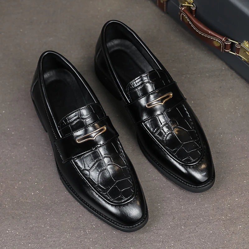 Dante Genuine Leather Crocodile Loafers