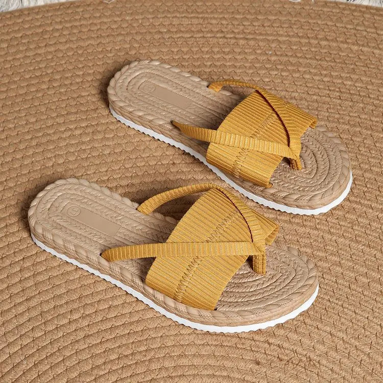 Solana Woven Crossover Slide Sandals