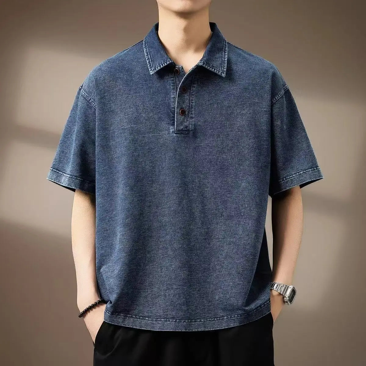 Finnegan Denim Polo Shirt